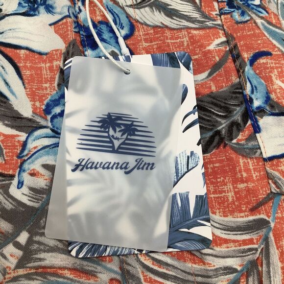 Havana Jim Mens Coral Rayon Short Sleeve Button Up Shirt‎ Size Medium NWT - Picture 6 of 8